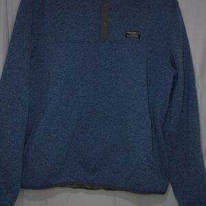 L.L. Bean Heather Blue Quarter-Zip Pullover